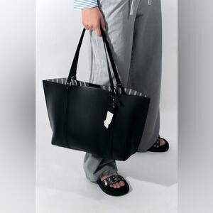 Zara Black BASIC TOTE BAG